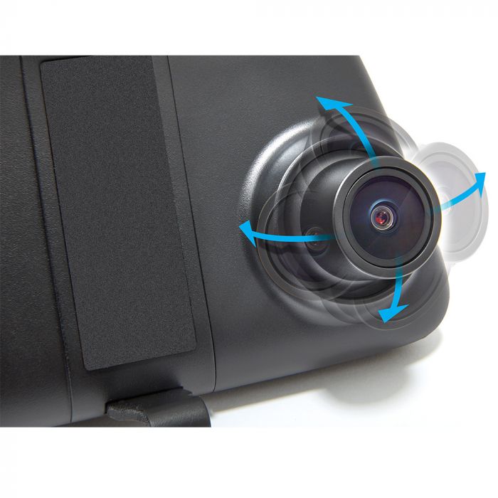 Road Angel Halo Vision64 Dashcam - 10” LCD Touchscreen - 1440p QHD Image - Mirror Dashcam and Rear View Camera - Wifi - Image Stabilization - Including 64GB SD card